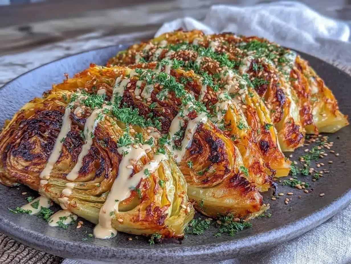crispy roasted cabbage wedges preparation steps