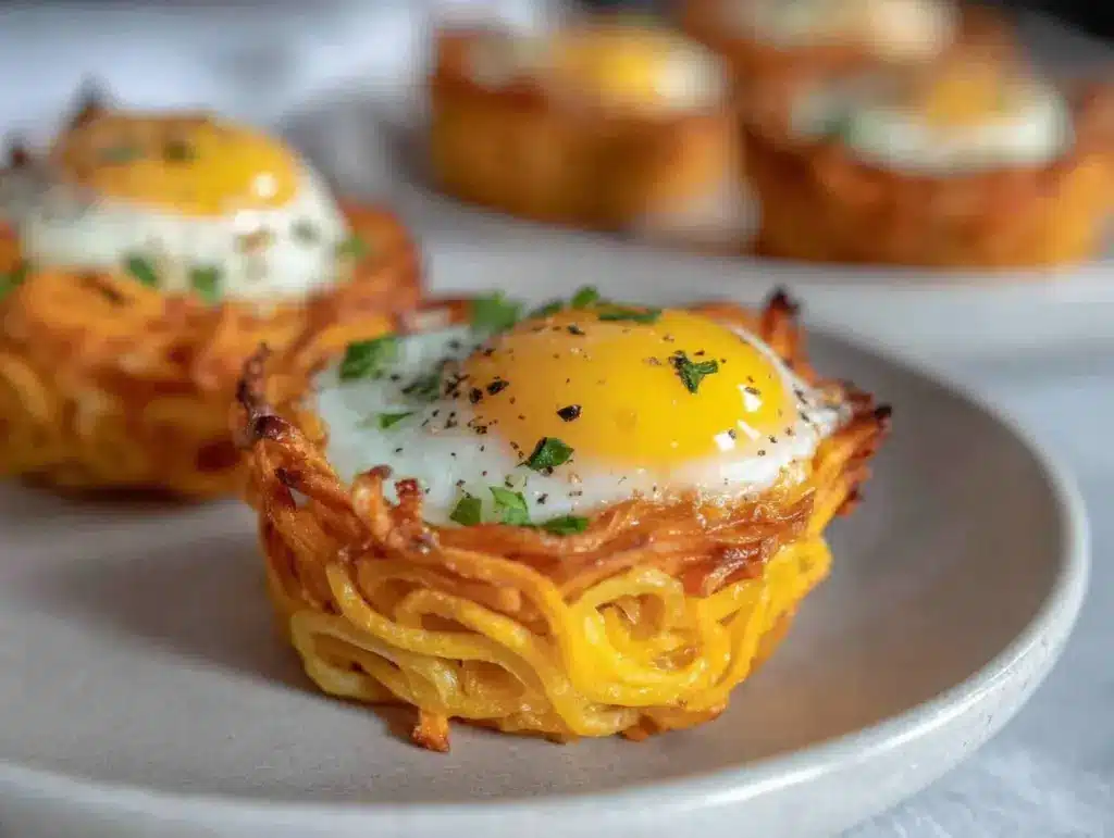 crispy spiralized sweet potato nests - featured image