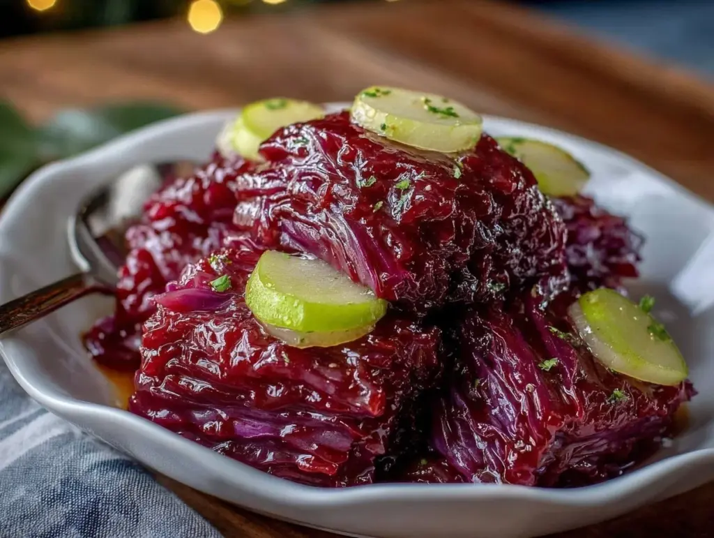 crockpot sweet and sour red cabbage - featured image