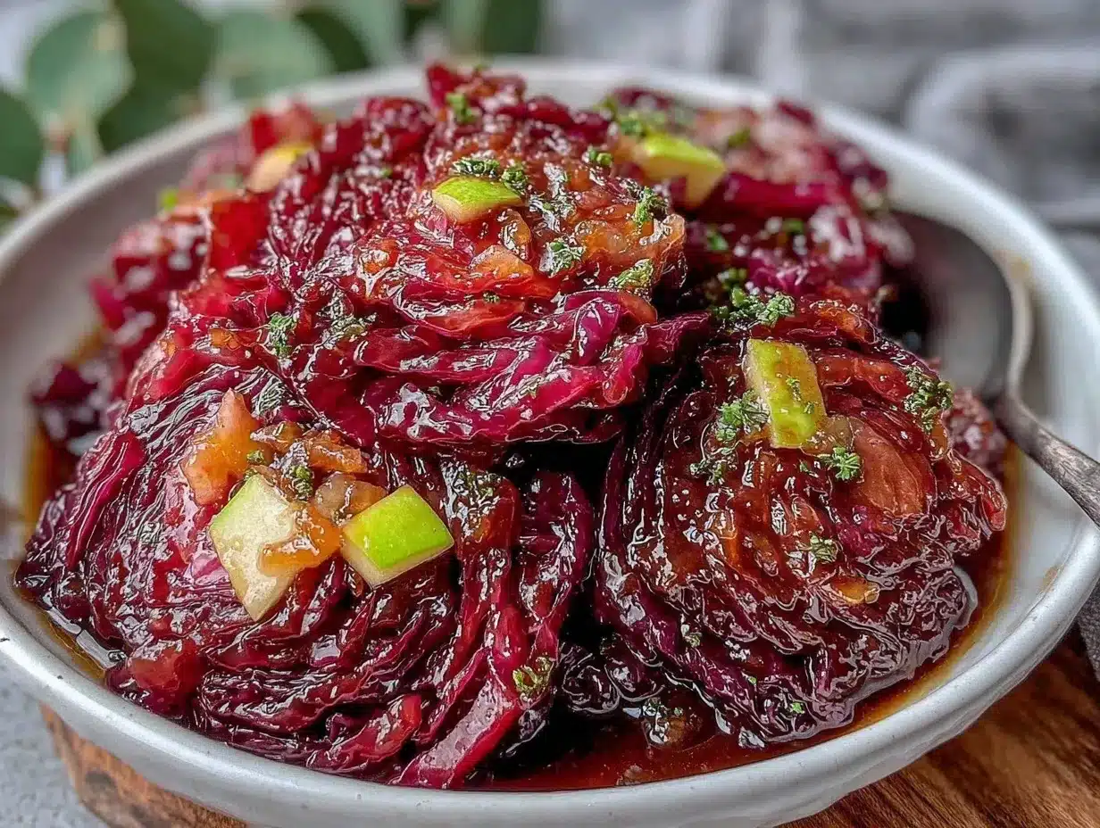 crockpot sweet and sour red cabbage preparation steps