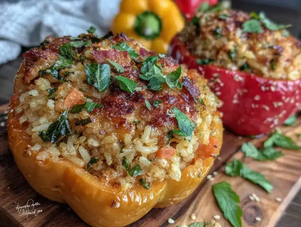 fresh stuffed bell peppers - featured image