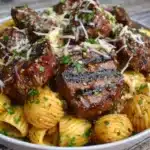 garlic butter steak tips - featured image