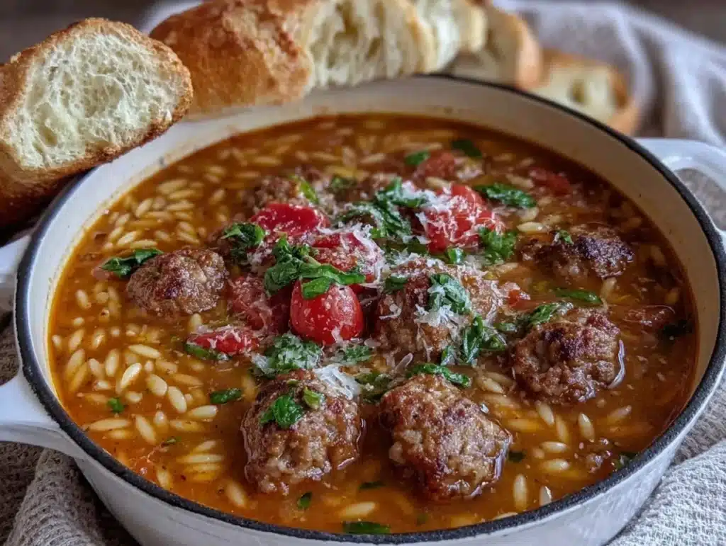 Italian Sausage Orzo Soup - featured image