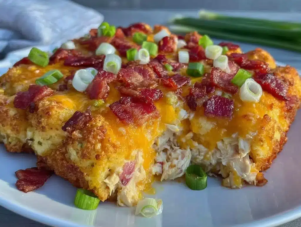 keto chicken bacon ranch casserole - featured image