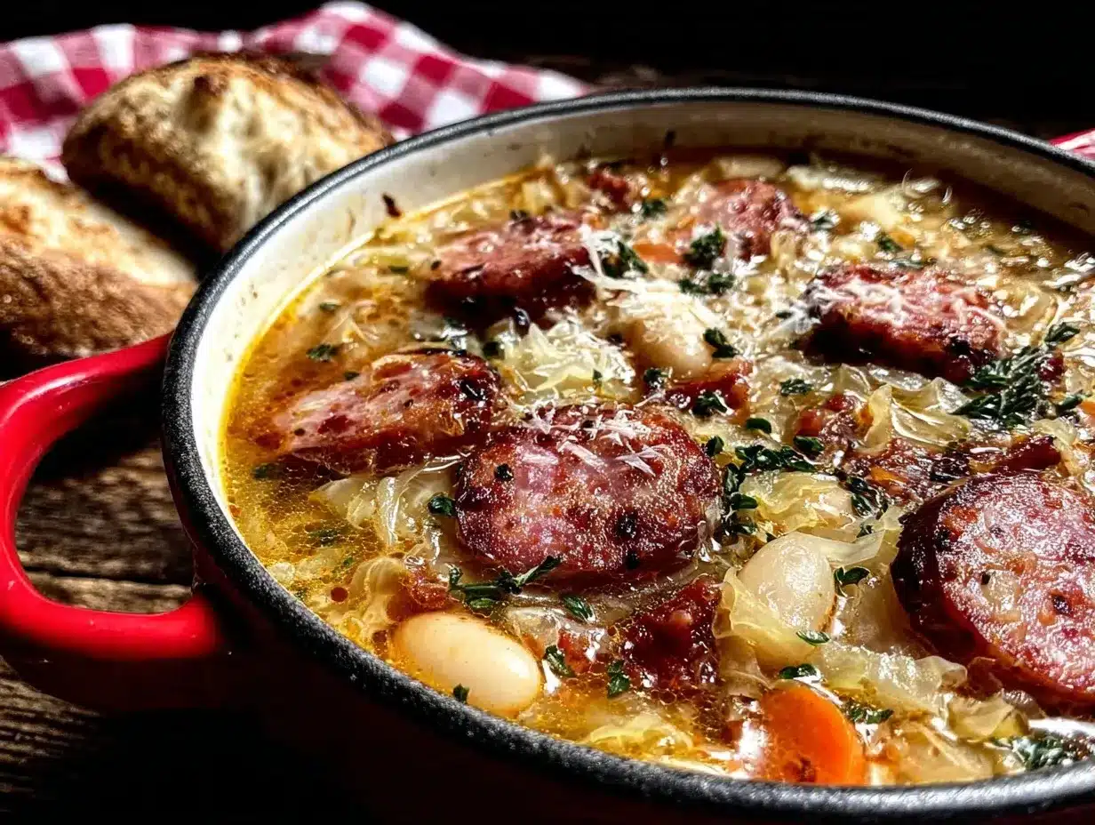 kielbasa sauerkraut soup preparation steps