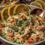 lemon chicken orzo soup - featured image