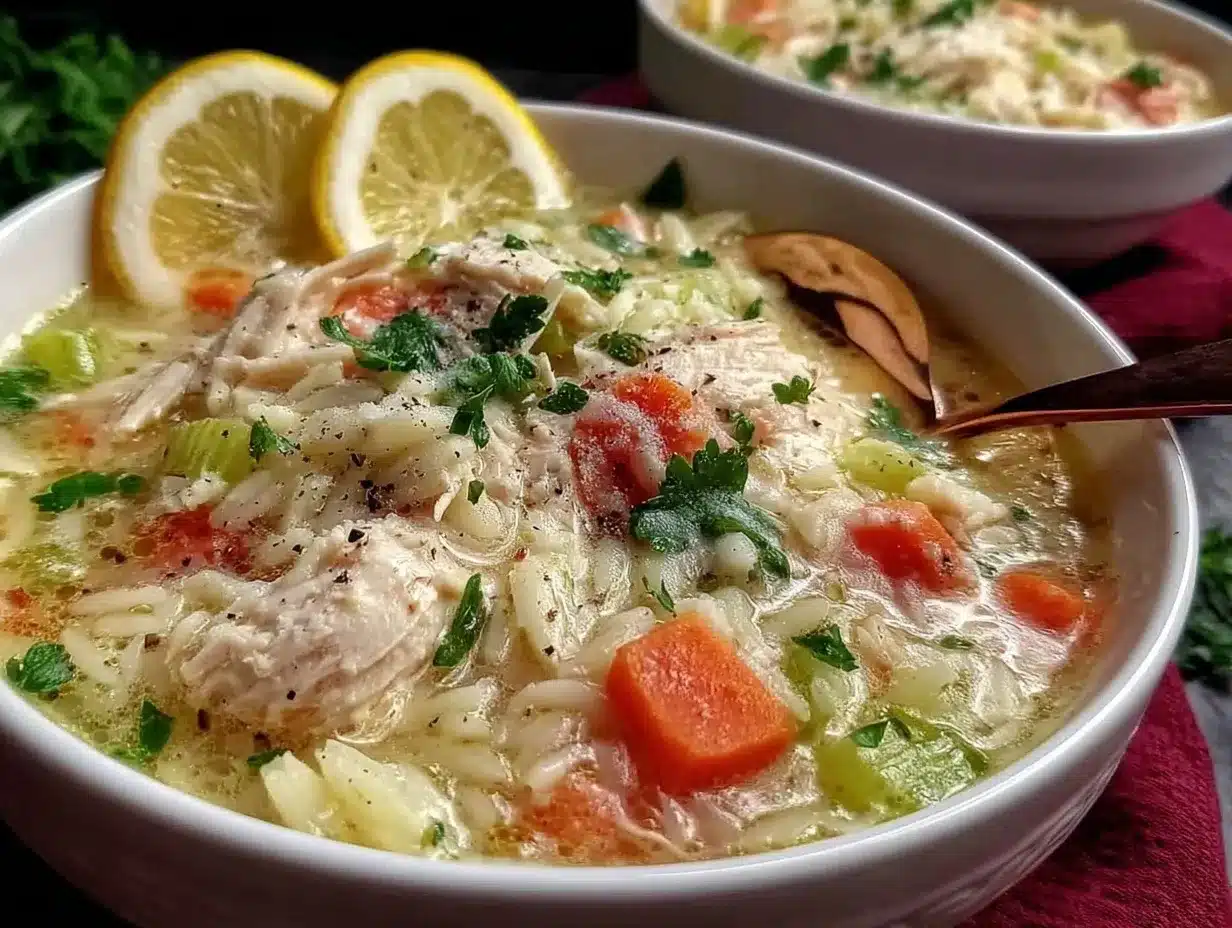 lemon chicken orzo soup preparation steps