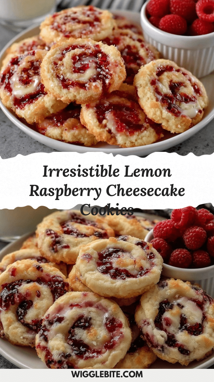 Lemon Raspberry Cheesecake Swirl Cookies recipe