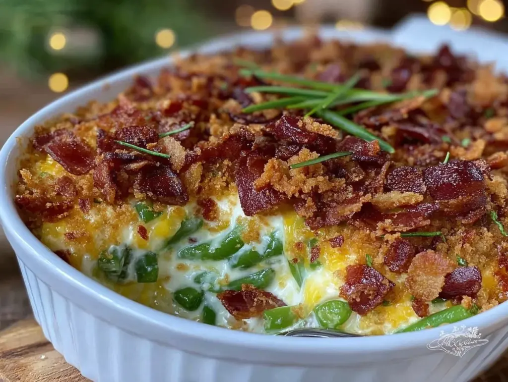 Loaded Ranch Bacon Green Bean Casserole - featured image