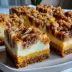 pumpkin swirl cheesecake bars - featured image