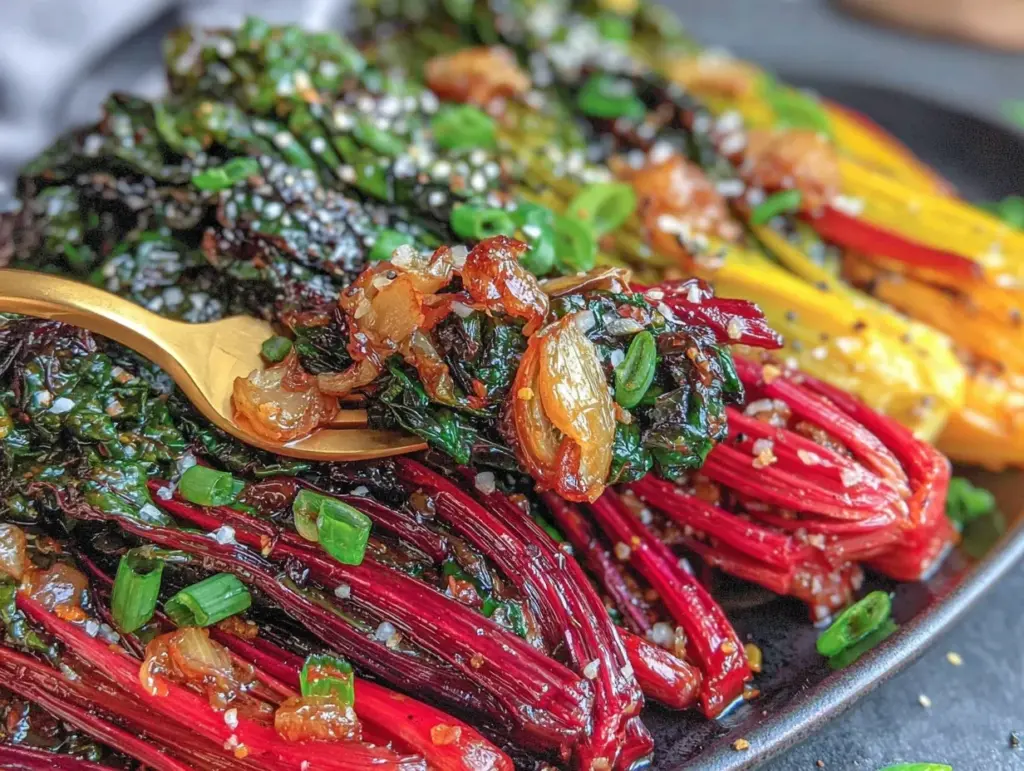 roasted rainbow chard - featured image