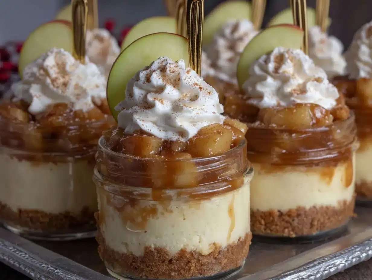 salted caramel apple pie cheesecake jars preparation steps