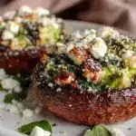 spinach feta stuffed portobello mushrooms - featured image