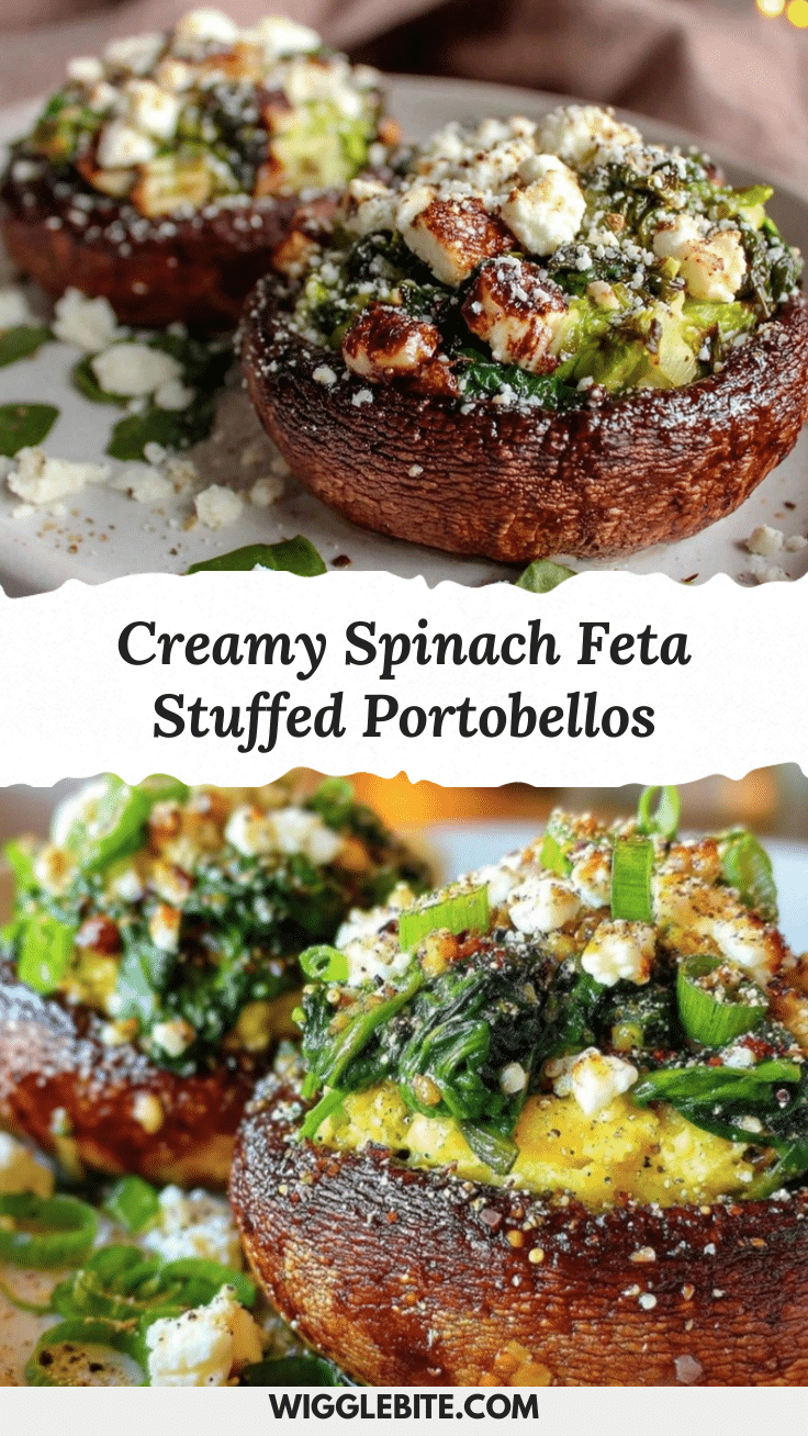 spinach feta stuffed portobello mushrooms recipe