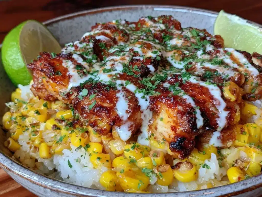 street corn chicken bowl - featured image