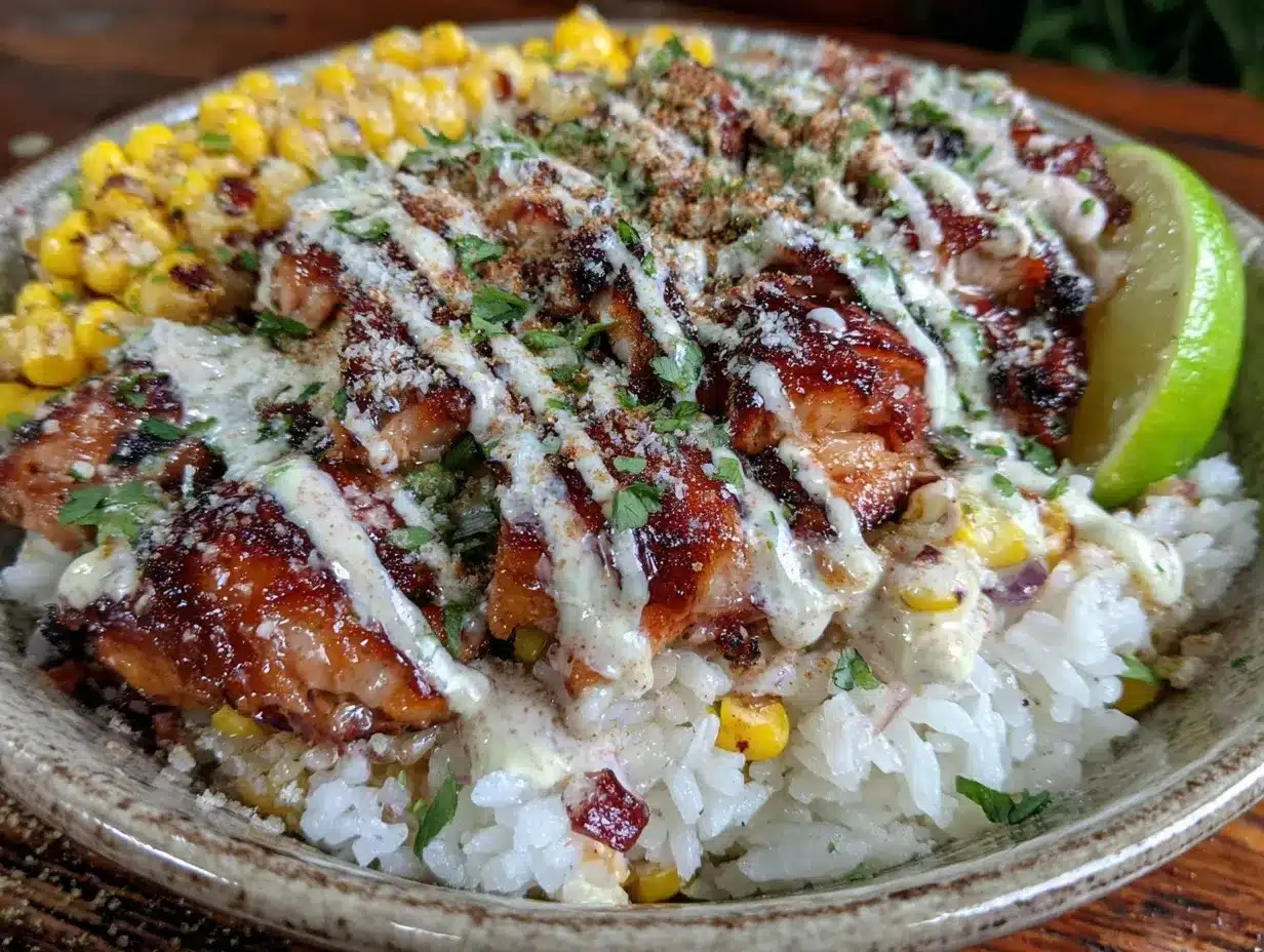 street corn chicken bowl preparation steps