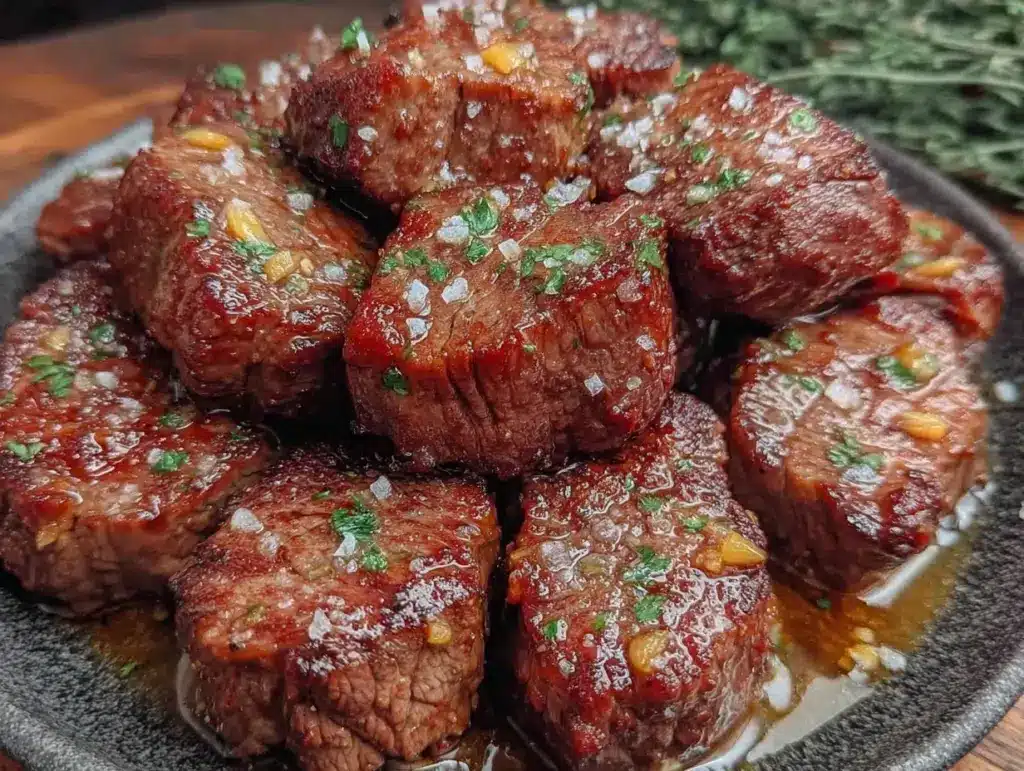 air fryer steak bites - featured image