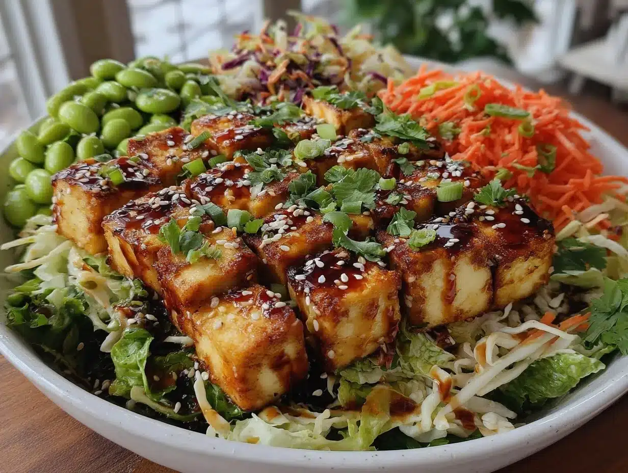 Asian Sesame Salad with Crispy Tofu preparation steps