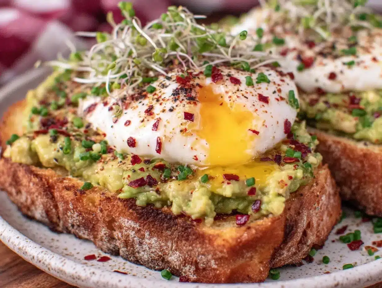 avocado toast with poached egg preparation steps