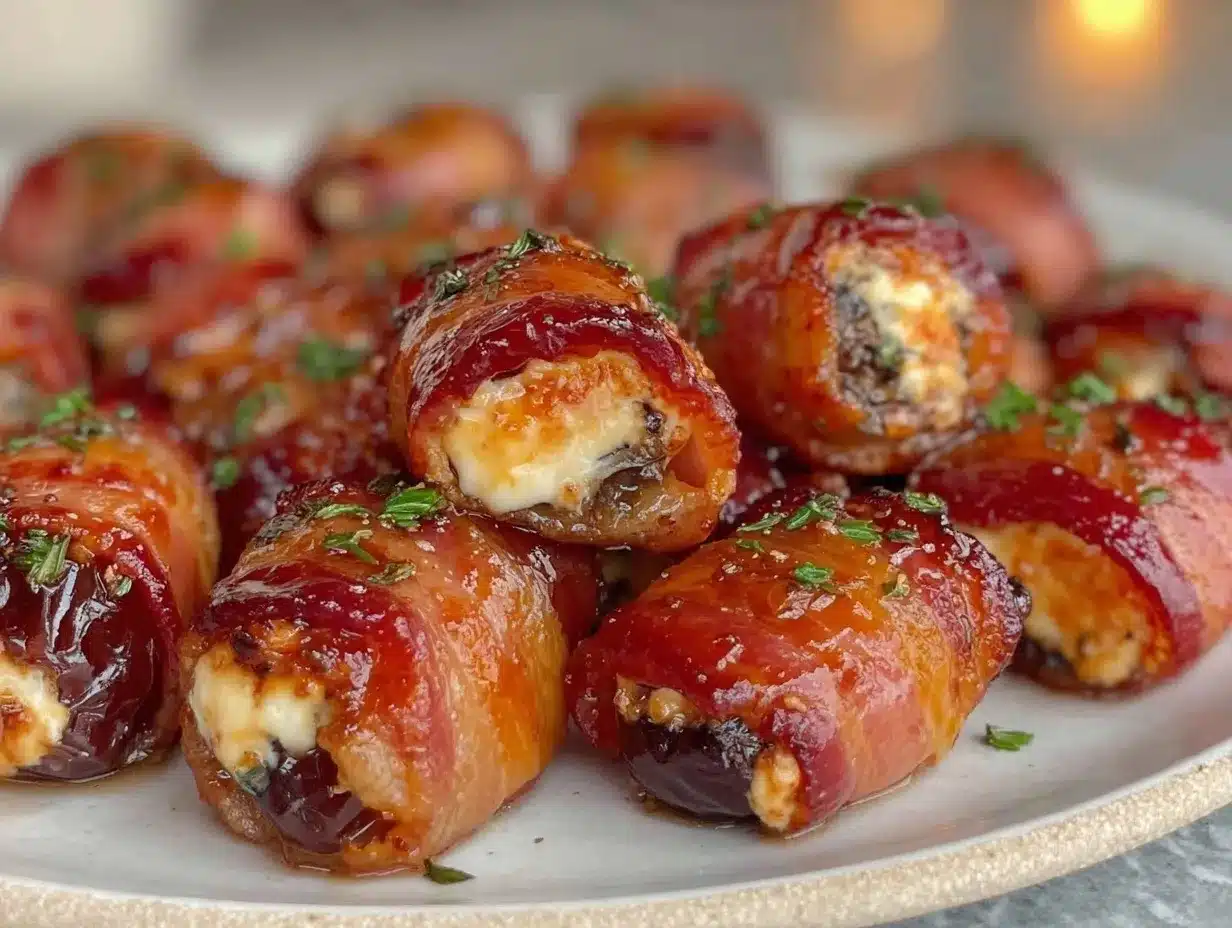 bacon wrapped dates with goat cheese preparation steps