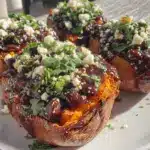 baked sweet potato with black beans and feta - featured image