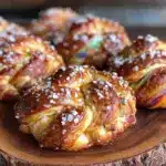 colorful crispy rainbow pretzels - featured image