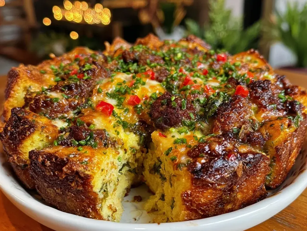 cozy christmas breakfast casserole - featured image