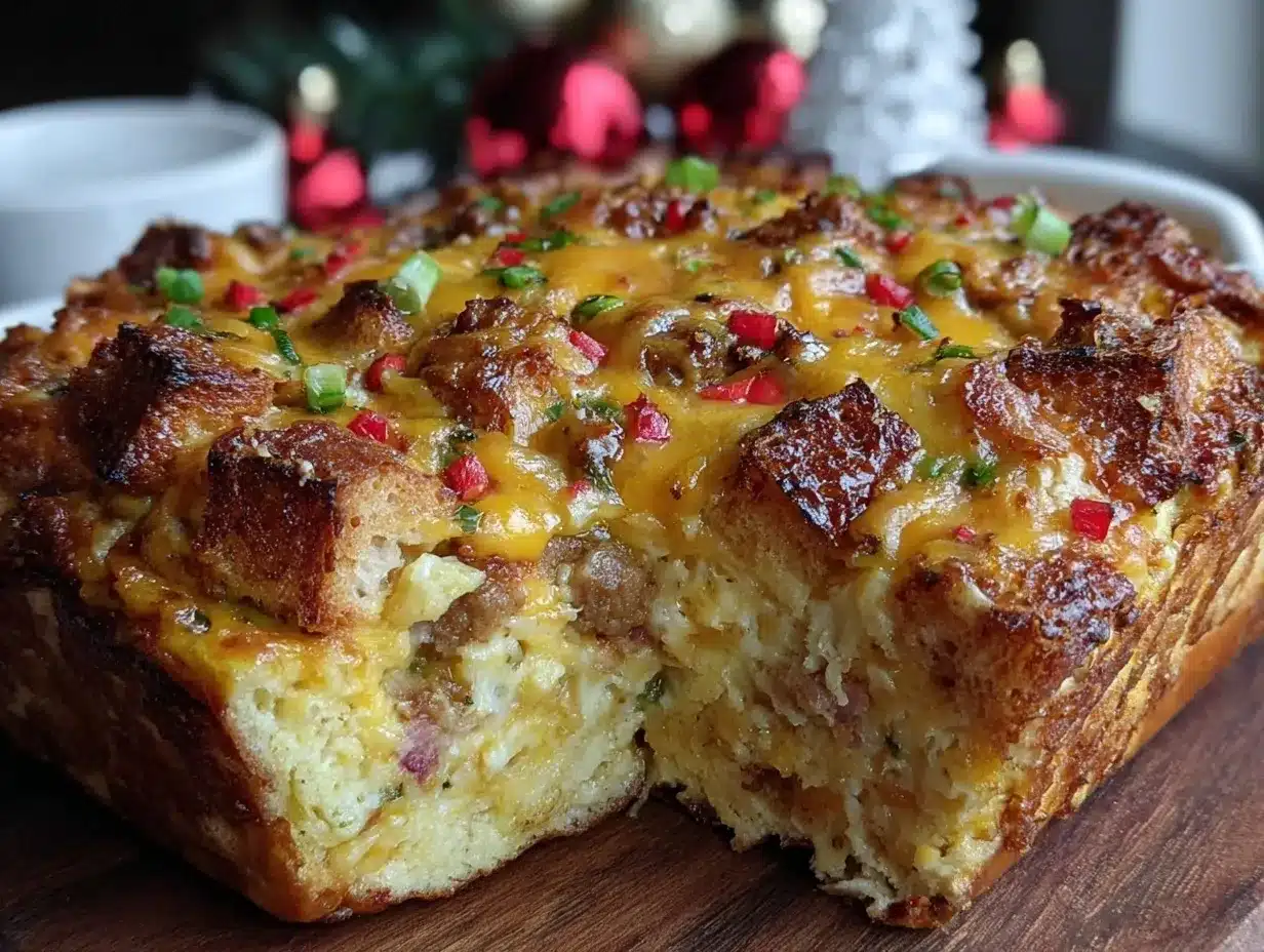 cozy christmas breakfast casserole preparation steps