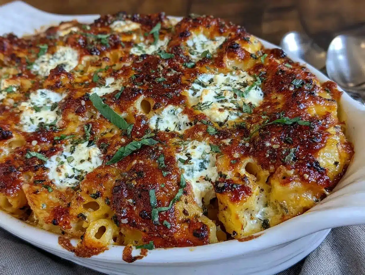 creamy baked ziti with ricotta preparation steps