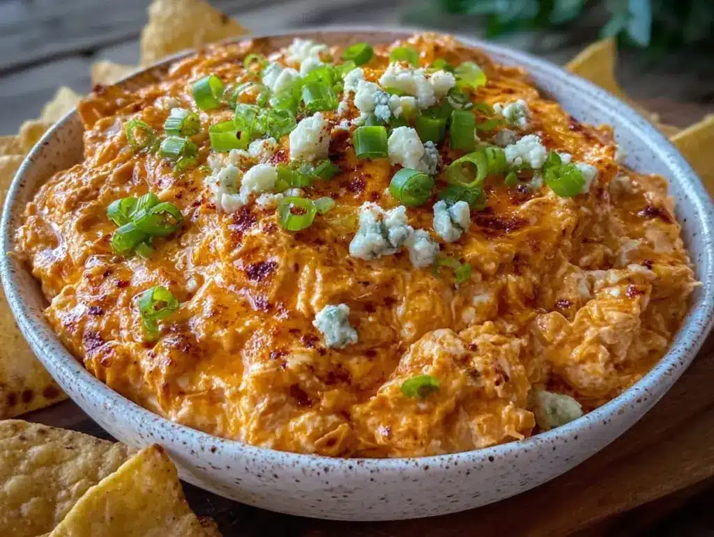 creamy buffalo chicken dip - featured image