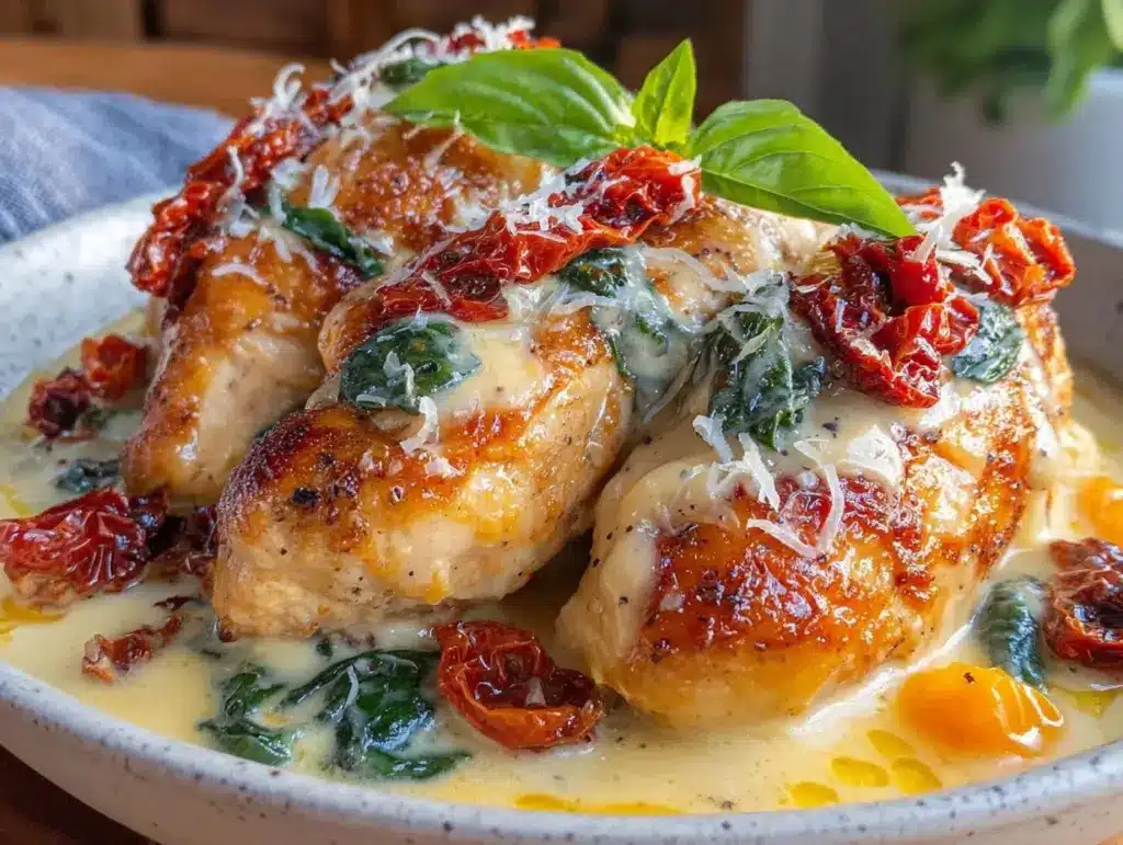 Creamy Crockpot Tuscan Chicken - featured image