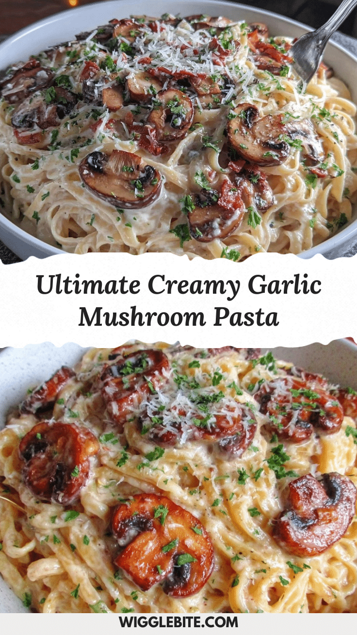 creamy garlic mushroom pasta recipe
