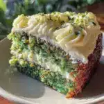 creamy green velvet cake - featured image