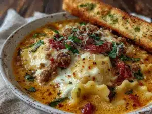 creamy lasagna soup - featured image