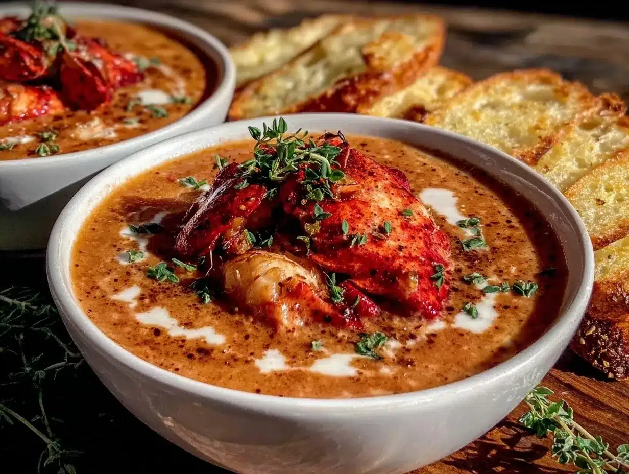 creamy lobster bisque for two preparation steps