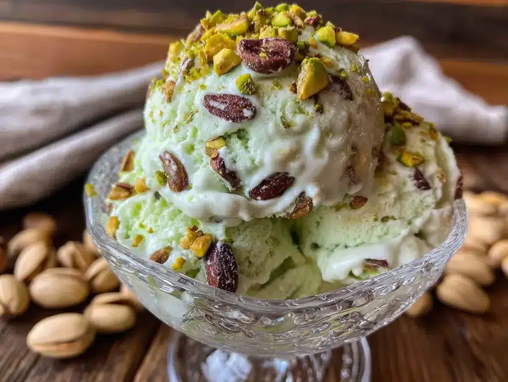 creamy pistachio ice cream recipe - featured image