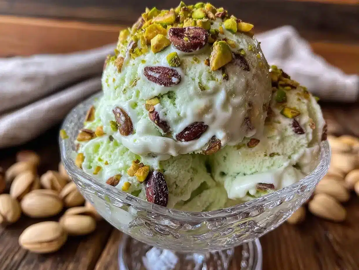 creamy pistachio ice cream recipe preparation steps