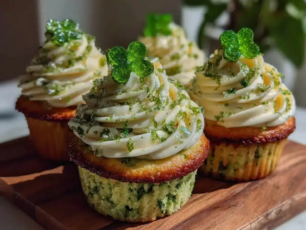 creamy Shamrock Shake cupcakes - featured image