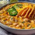 creamy slow cooker white chicken chili - featured image