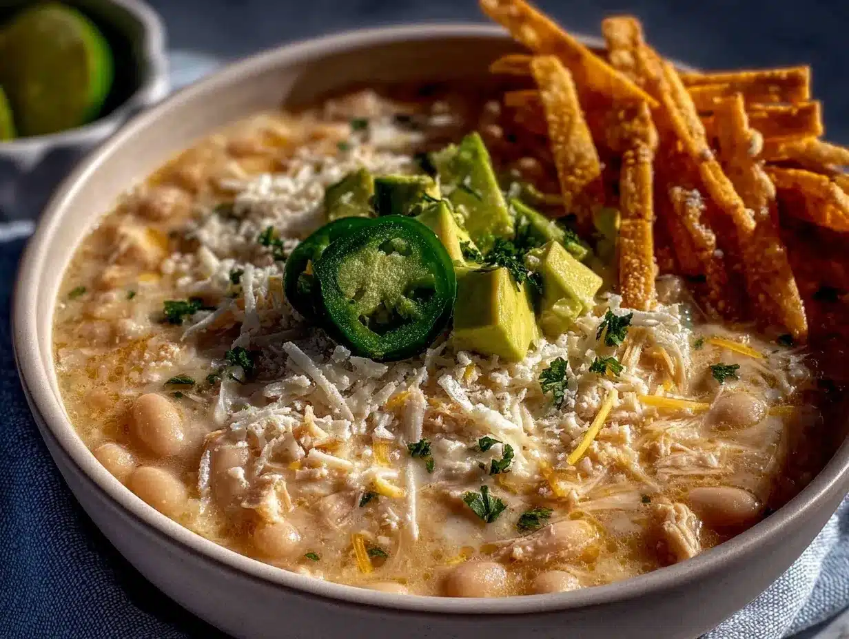 creamy slow cooker white chicken chili preparation steps