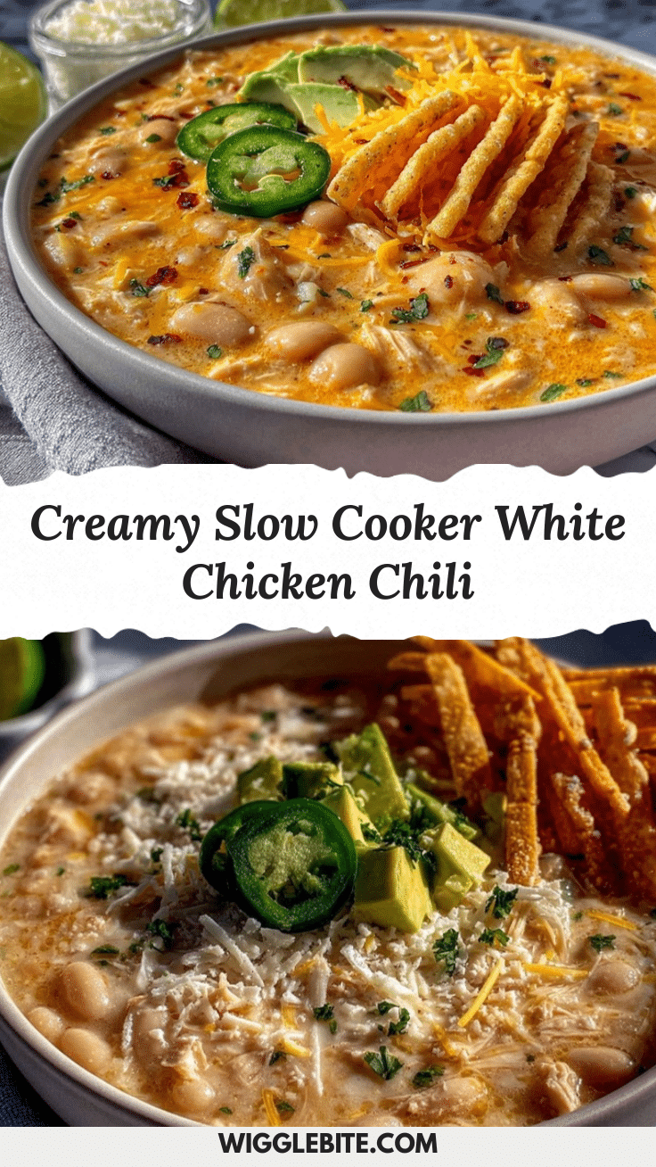 creamy slow cooker white chicken chili recipe