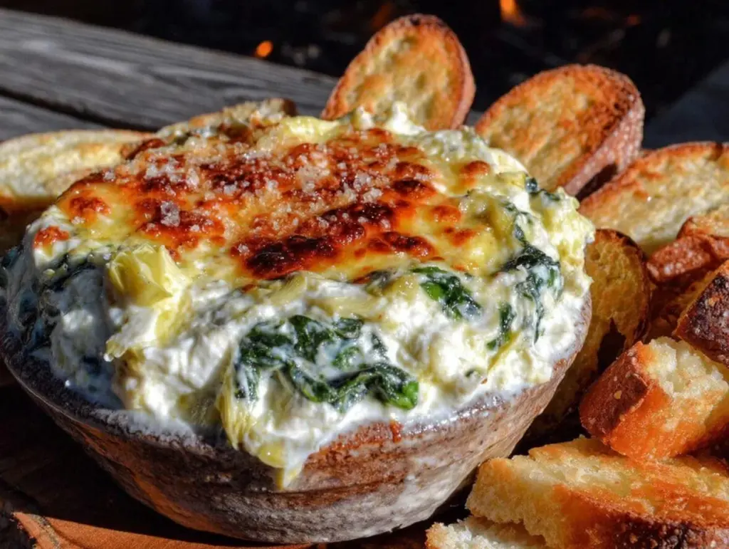 creamy spinach artichoke dip - featured image