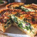 creamy spinach quiche - featured image