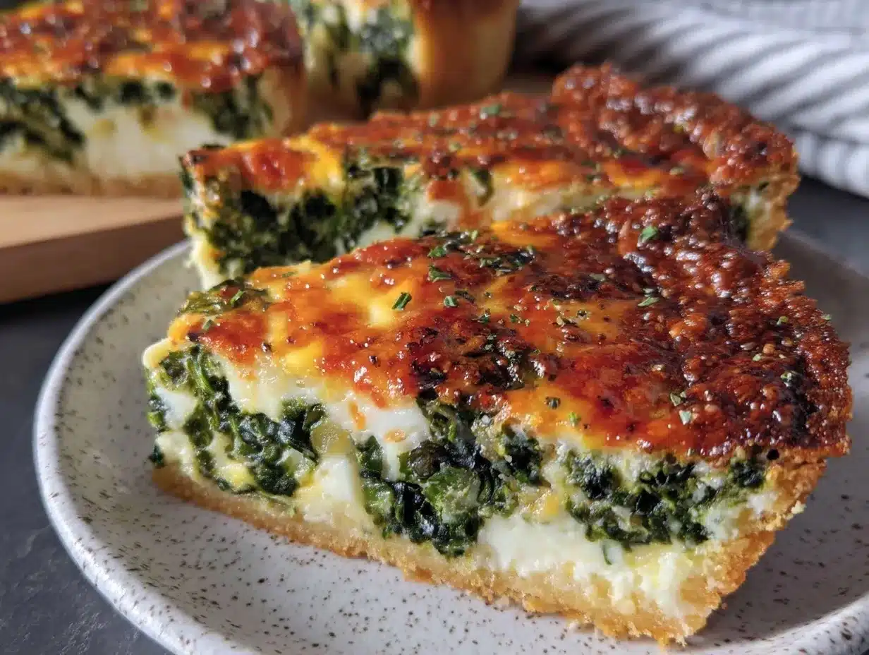 creamy spinach quiche preparation steps