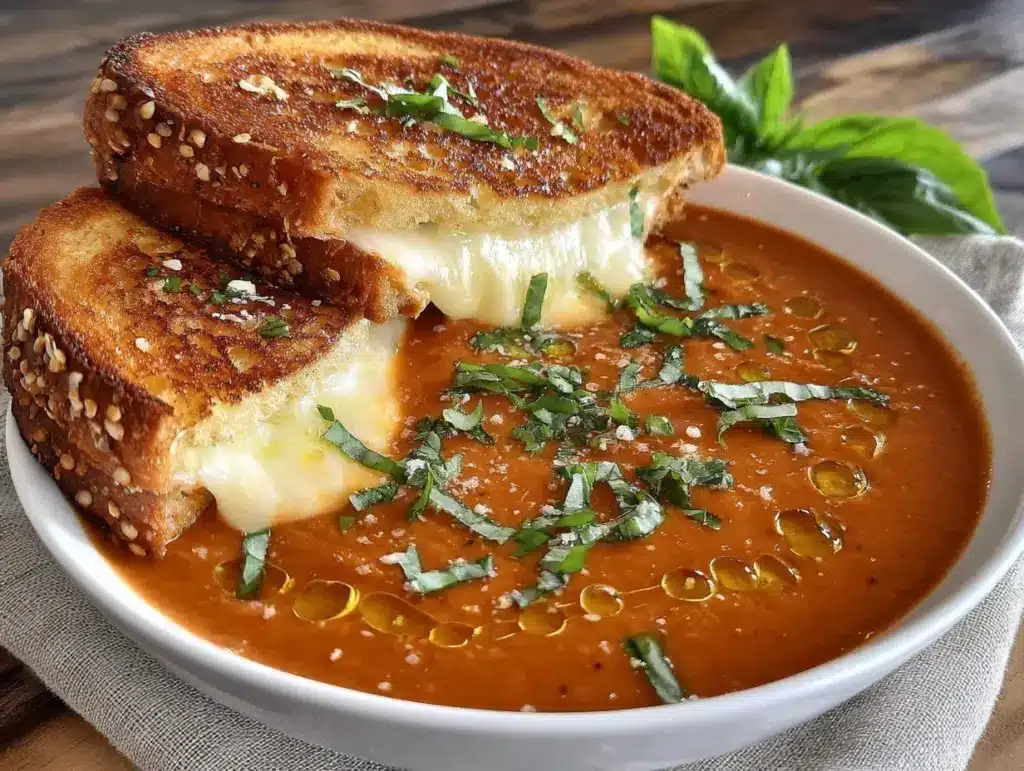 creamy tomato basil soup - featured image