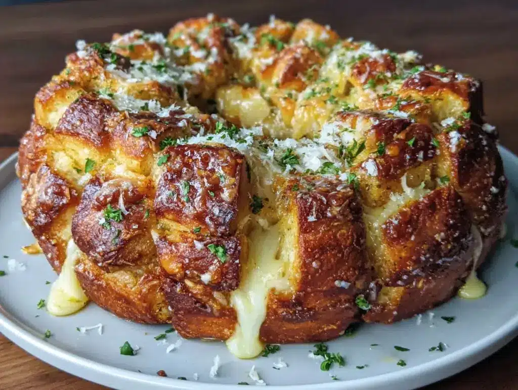 crispy cheesy garlic pull-apart bread - featured image