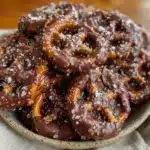 crispy chocolate covered pretzels - featured image