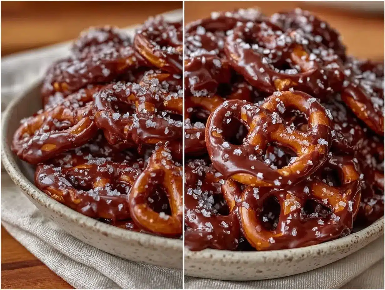 crispy chocolate covered pretzels preparation steps