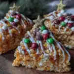 crispy christmas tree rice krispie treats - featured image