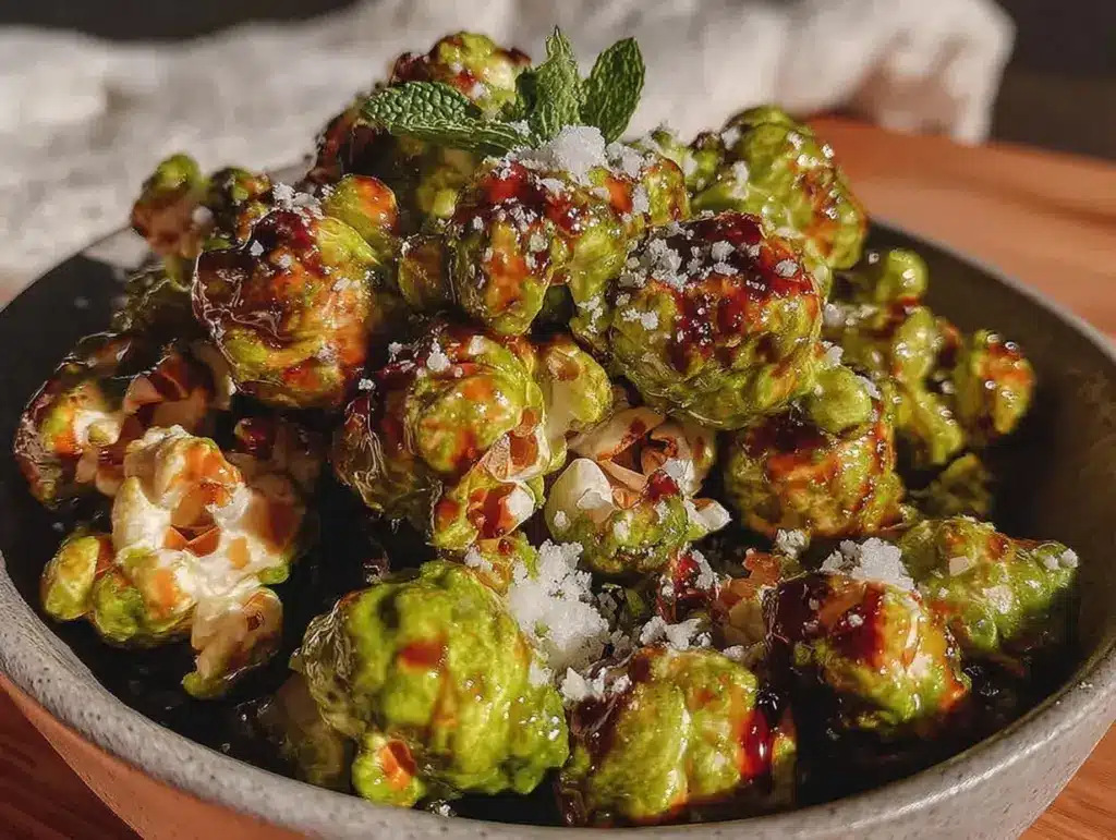 crispy green popcorn with matcha and mint - featured image